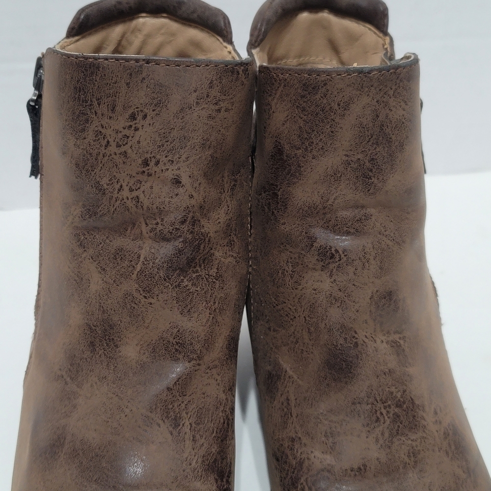 Naturalizer SOUL Haley Wedge Ankle Booties Distressed Brown 7.5M - Picture 7 of 11